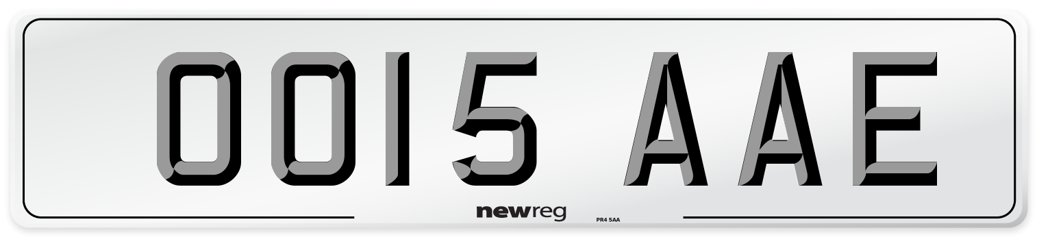 OO15 AAE Number Plate from New Reg